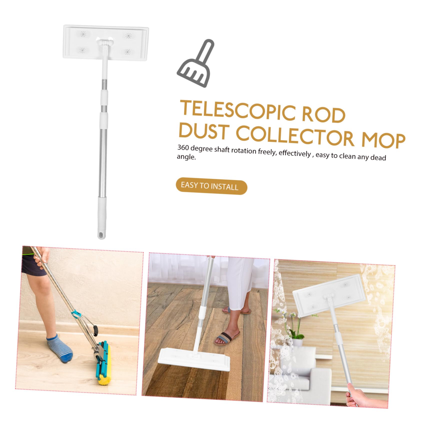 FOMIYES 3 Home Cleaning Tool Floor Wipes Thread Flat Mop Electrostatic Dust Collector Mop Electrostatic Dust Removal Mop