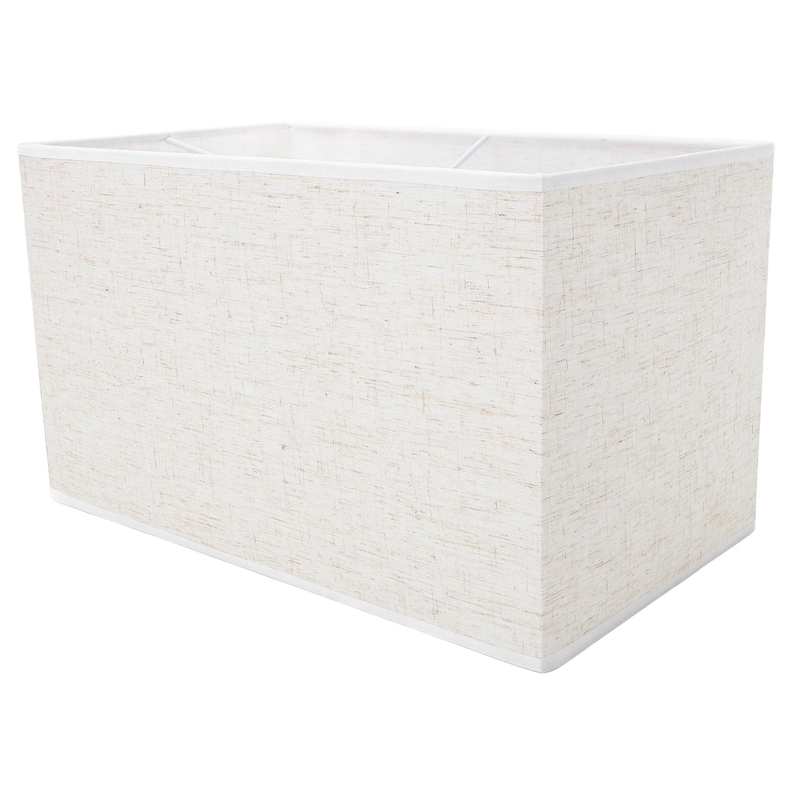 Paralume Rettangolare in Stoffa per Lampada da Tavolo E27 Beige | Installazione Semplice, Effetto Decorativo, per Camera da Letto e Studio