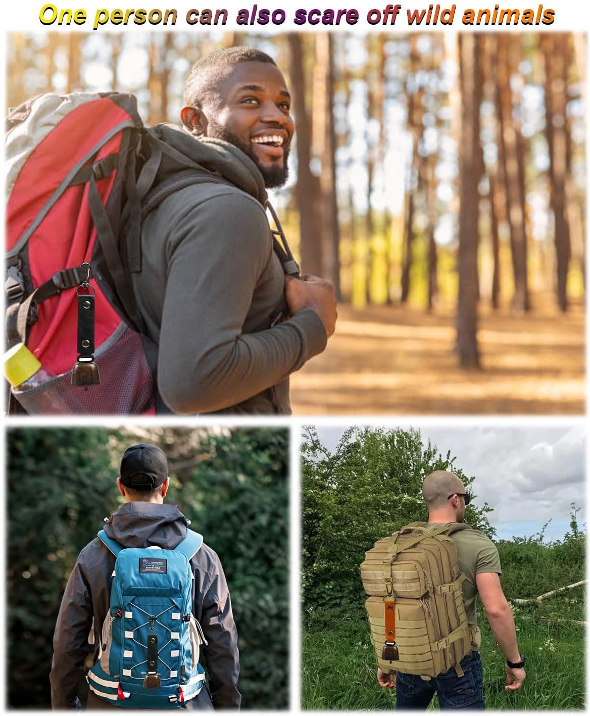 8 Piezas Campanas de Oso, Campanas de Advertencia de Oso, Campana de Oso y Silbato, Campanas Oso, Campanas para Osos ruidosas, adecuadas para Senderismo al Aire Libre (4 Campanas de Oso y 4 silbatos)