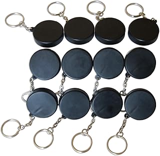 Novel Merk Black Hockey Puck 12-Piece Keychains for Party Favors & School Carnival Prizes