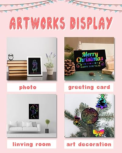 Miniatura 3 de OSLINE Artes y manualidades para niños de 3 a 5 a 10 años, cuadernos de arte de papel rayado de arco iris, kit de suministros de arte para regalo