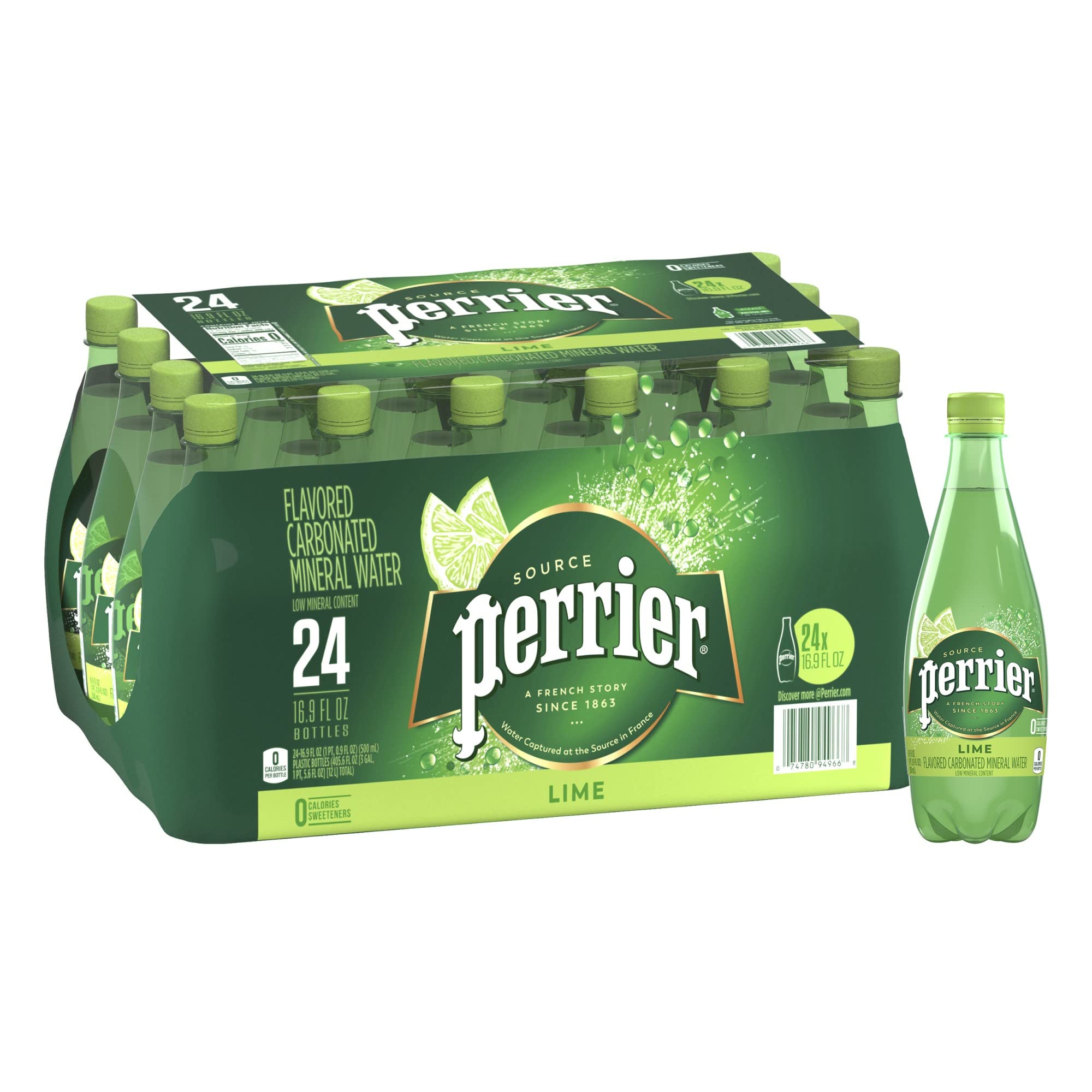 Buy Perrier Lime Flavored Sparkling Water, 16.9 FL OZ Plastic Water