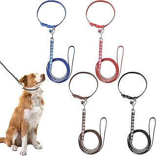 FANTESI Pack of 4 Puppy Collars with Lead Set, Dog Collar and Lead, Adjustable Dog Collar, Quick Release, Soft Nylon Pet Collar for Puppies, Small, Medium Dogs, Cats product image