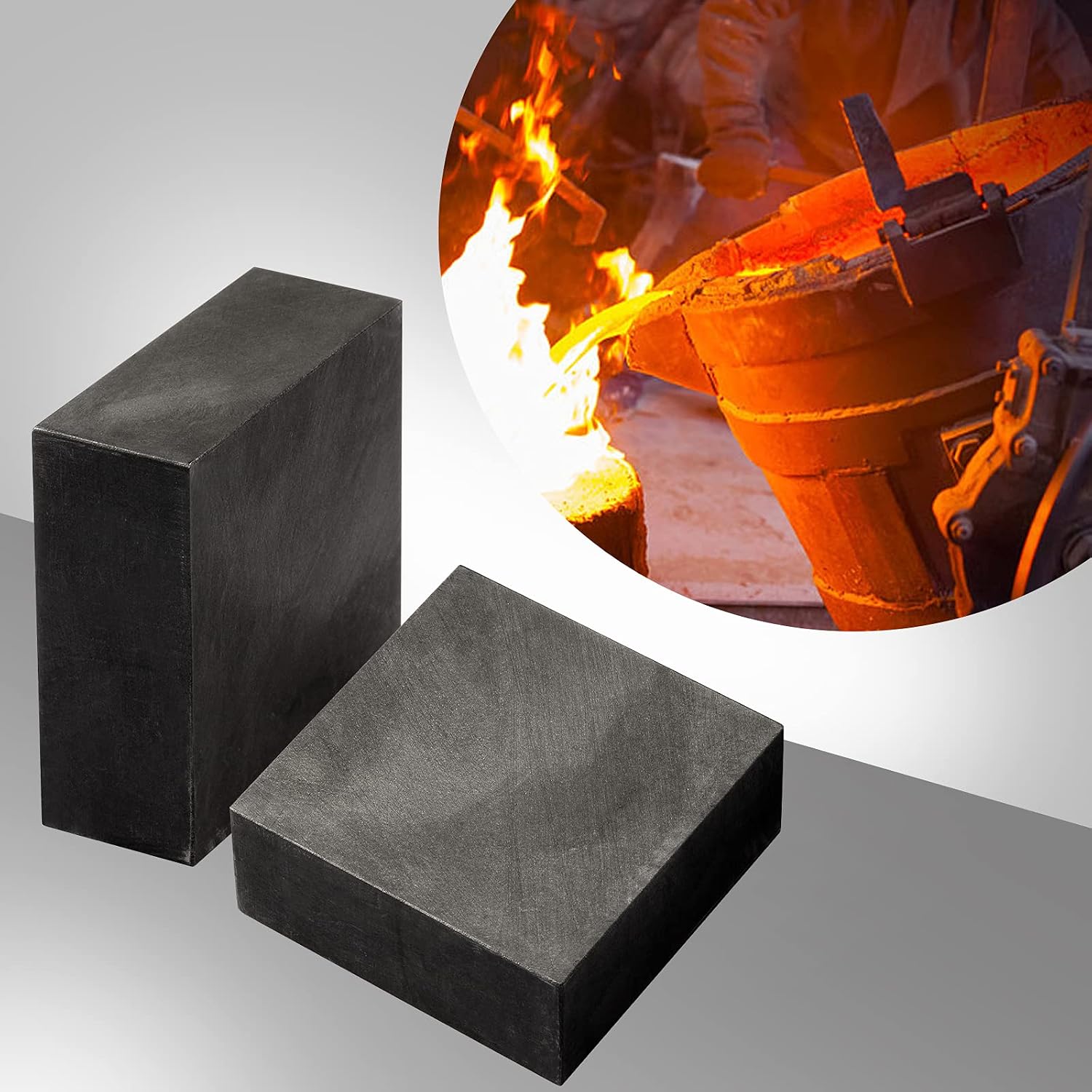 2 Packs Graphite Ingot Block 99.9% High Purity EDM Graphite Plate Blank Milling Surface Melting Casting Mould (50mm x 50mm x 20mm)