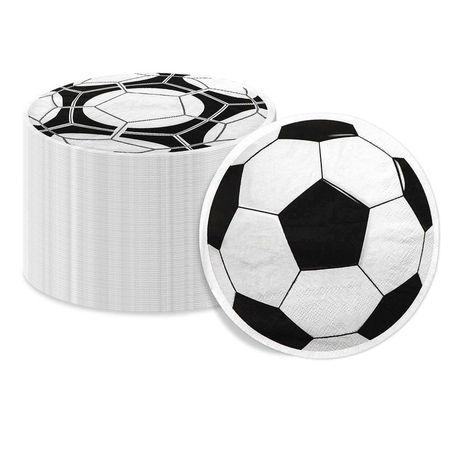 Photo 1 of 100 Pcs Soccer Napkins, Soccer Pattern Birthday Party Napkins Disposable Paper Napkins for Soccer Theme Boy's and kid's Birthday, Baby Shower, Game Day Party Supplies