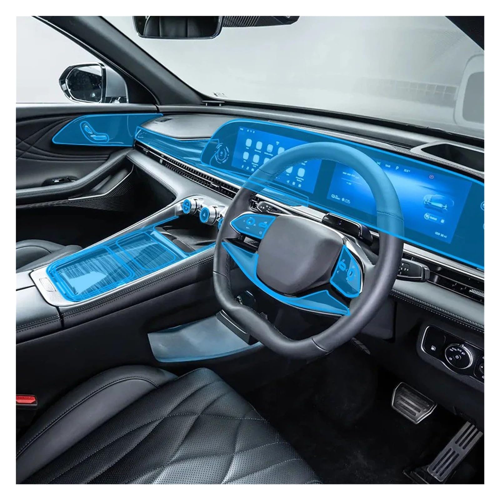Navigation Displayschutz Für OMODA 9 Für SHS 2024-2026 PPF Schutz Film Auto Transparent TPU LCD GPS Navigation Getriebe Panel Center Konsole Zubehör Displayschutzfolie(Left Hand Drive)
