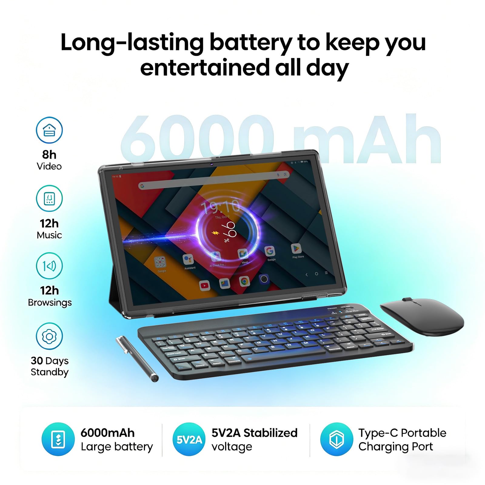 Amazon.com : 10 inch Tablet 2 in 1 Android 15 Tablets with