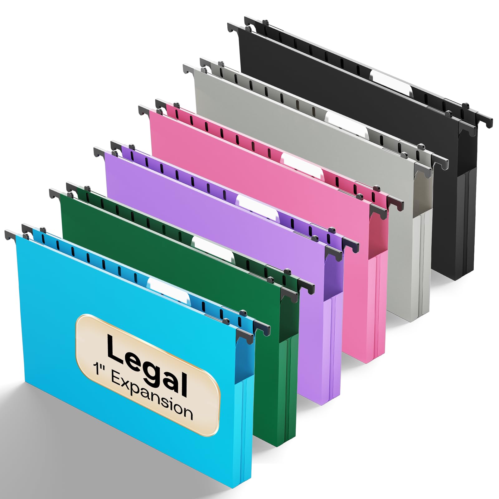 NORDUN Plastic Legal Size Hanging File Folders,Heavy Duty 1 Inch Expansion with Adjustable Tabs,12 Pack Reinforced Legal Expandable Hanging Folders,