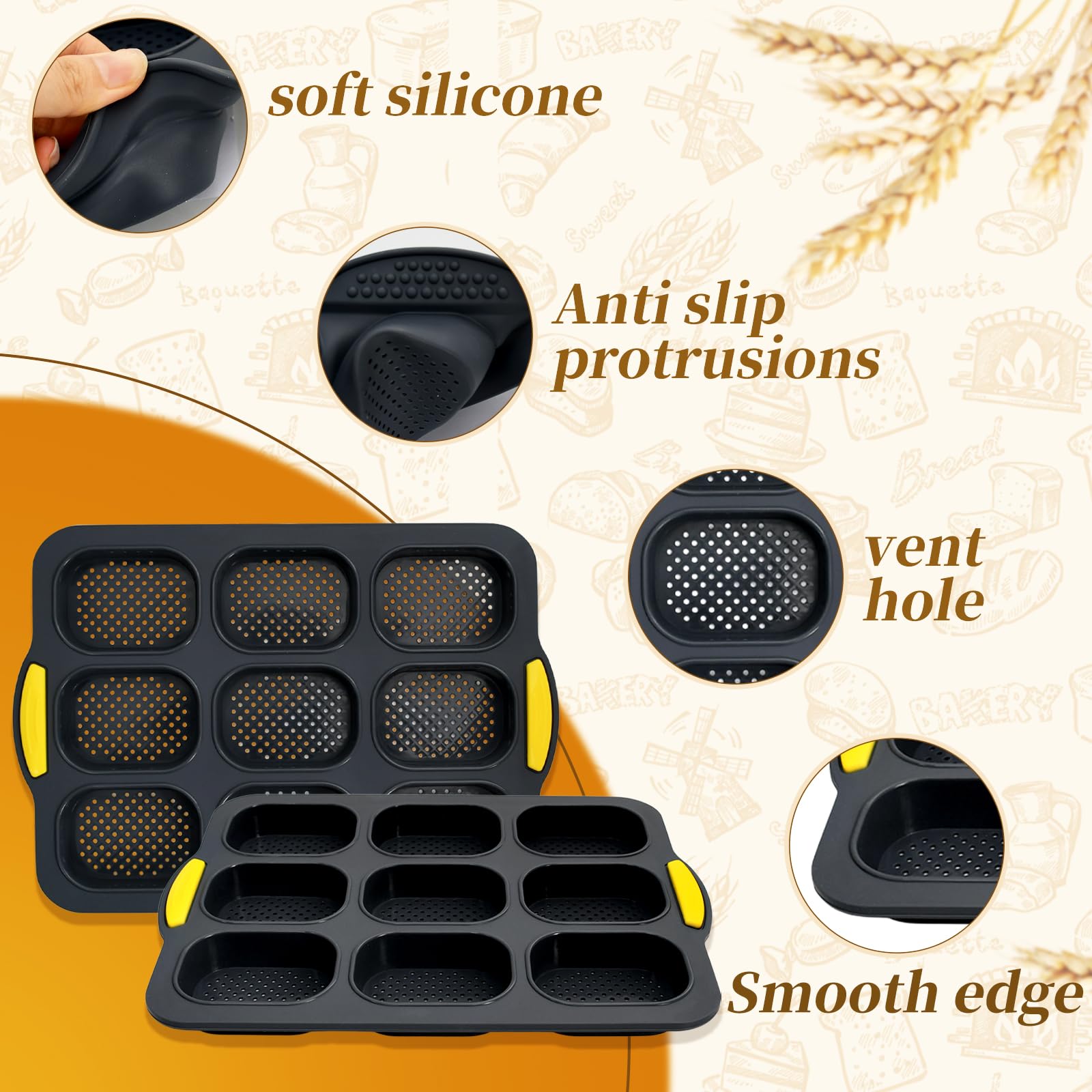 Moule a pain de mie, Silicone Alimentaire, Antiadhésif et Résistant à