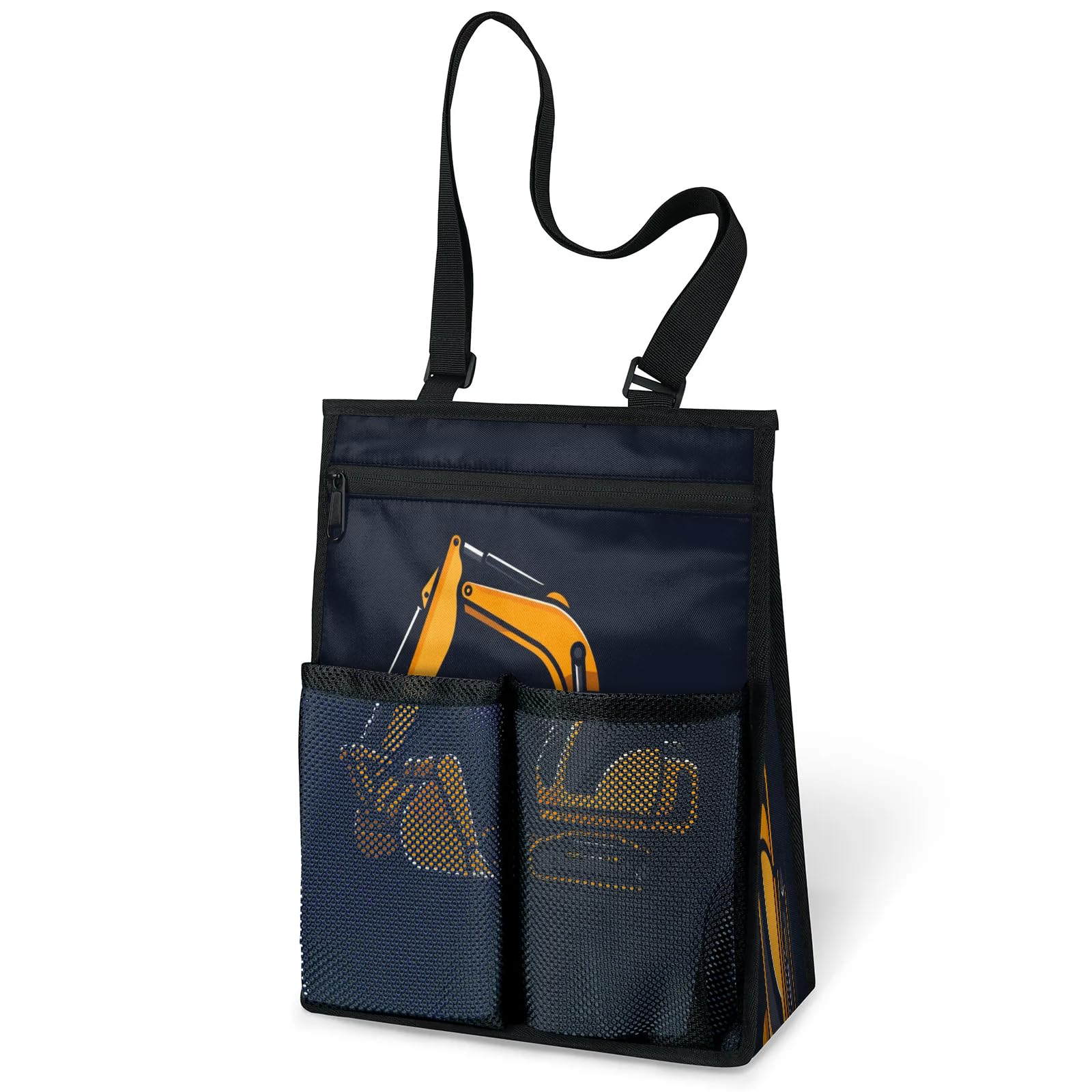 Ourtheme Excavator Print Portable Shower Bag for Travel Gym Camp Beach Tote Shower Caddy Bags Hanging Toiletry Organizer