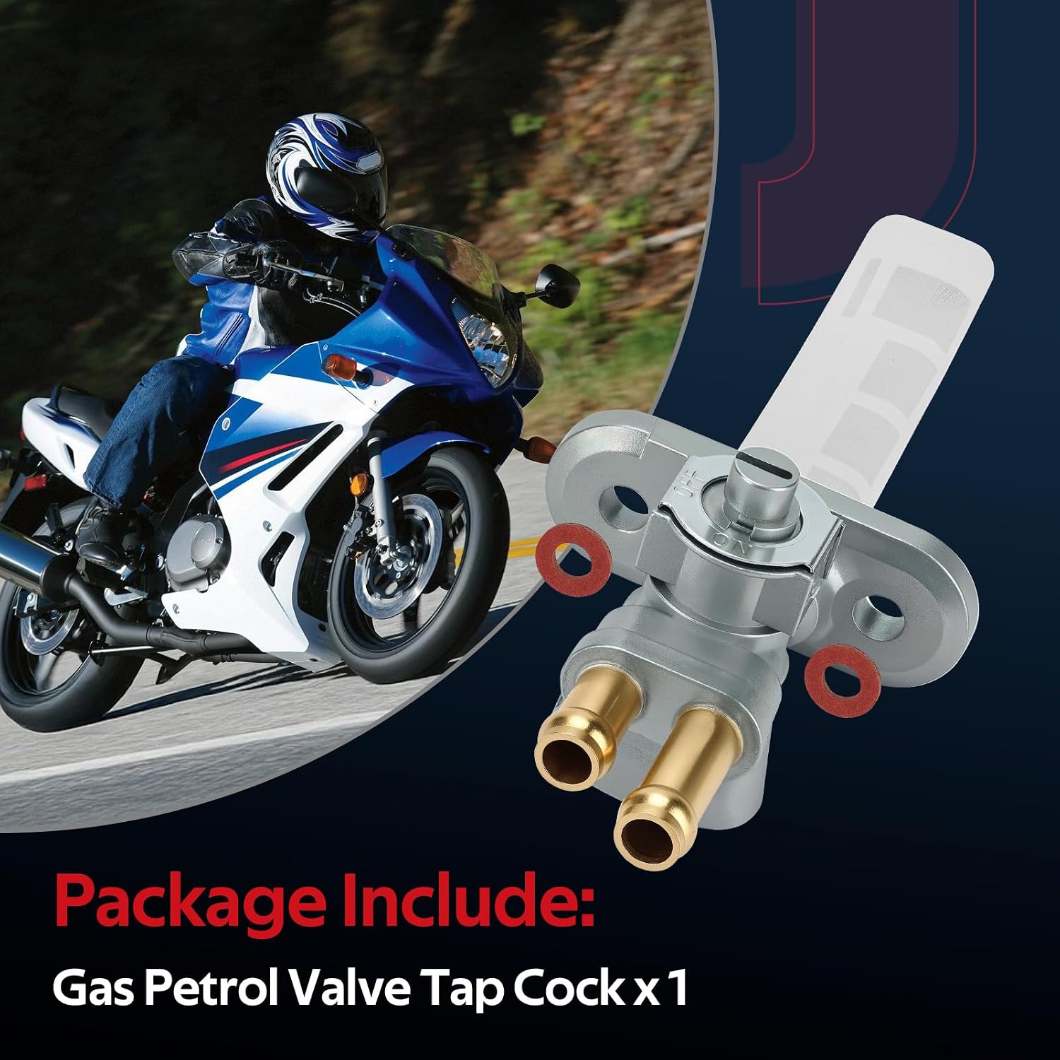 JAVIK Gas Petrol Valve Tap Cock Gasket For Suzuki GS500F 2004-2009 GS500 1989-2002 O.E.M# 44300-01D10