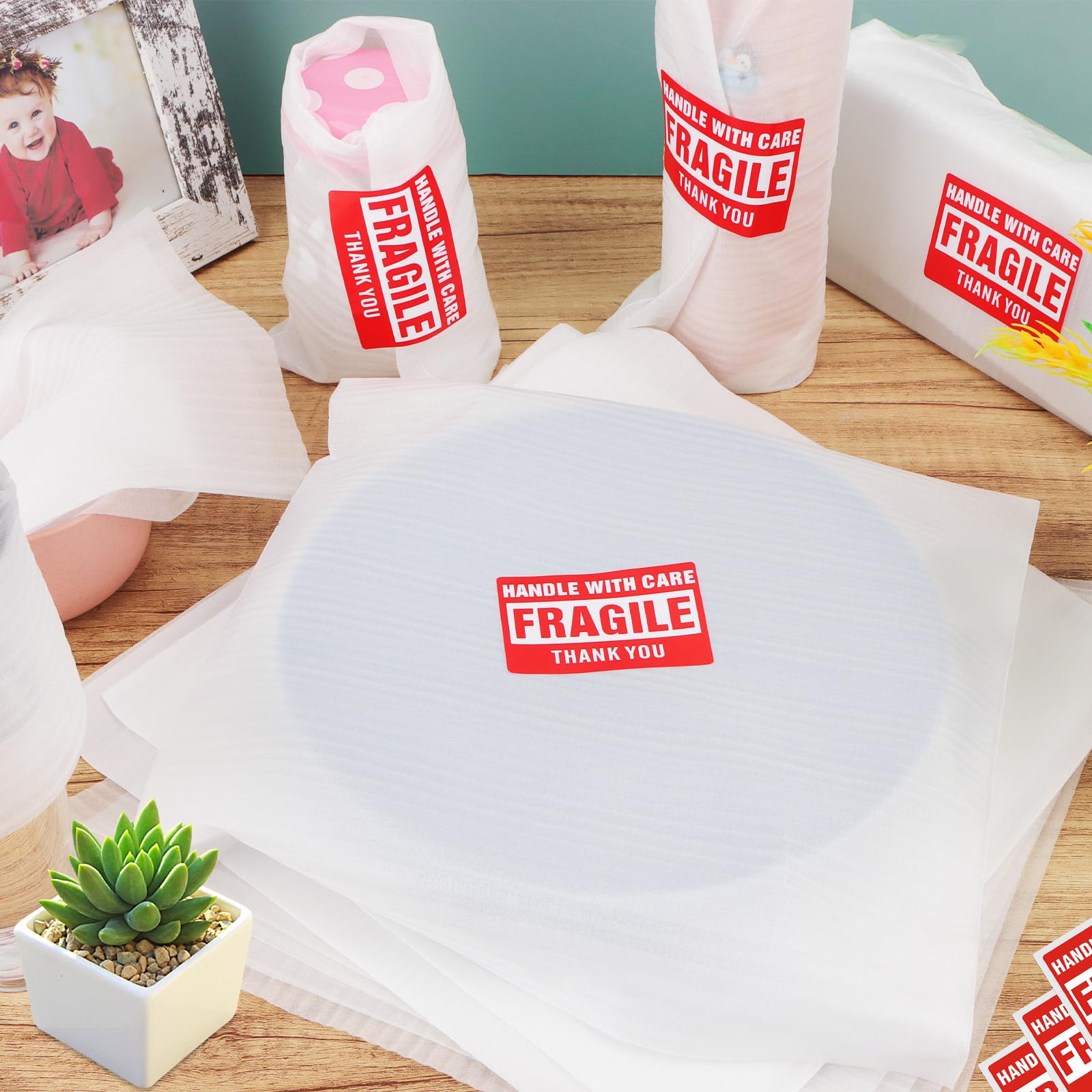 AOBOPLE 50 Pack Foam Pouches,7.5 X 12 Cushion Foam Pouches