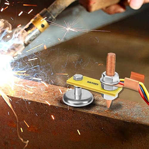 Miniatura 5 de BAYTORY - Abrazaderas de soporte de soldadura magnética mejoradas, herramienta de abrazadera de tierra, cabeza de imán de soldadura de fuerte