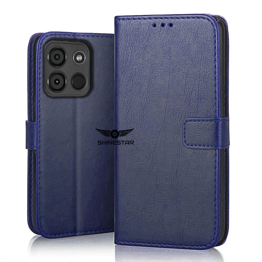 SHINESTAR Itel A60 Flip Back Cover | PU Leather Flip Cover Wallet Case with TPU Silicone Case Back Cover for Itel A60 - Ultimate Blue (B0C49MLSHG) Amazon Price History, Amazon Price Tracker