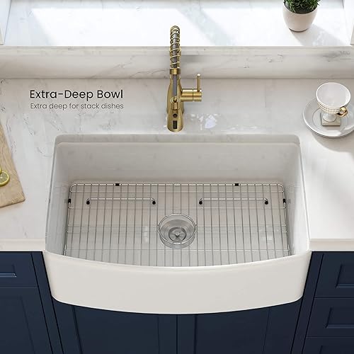 Miniatura 10 de Delantal curvado puro para cocina fregadero de arcilla reclama K2-SF30C