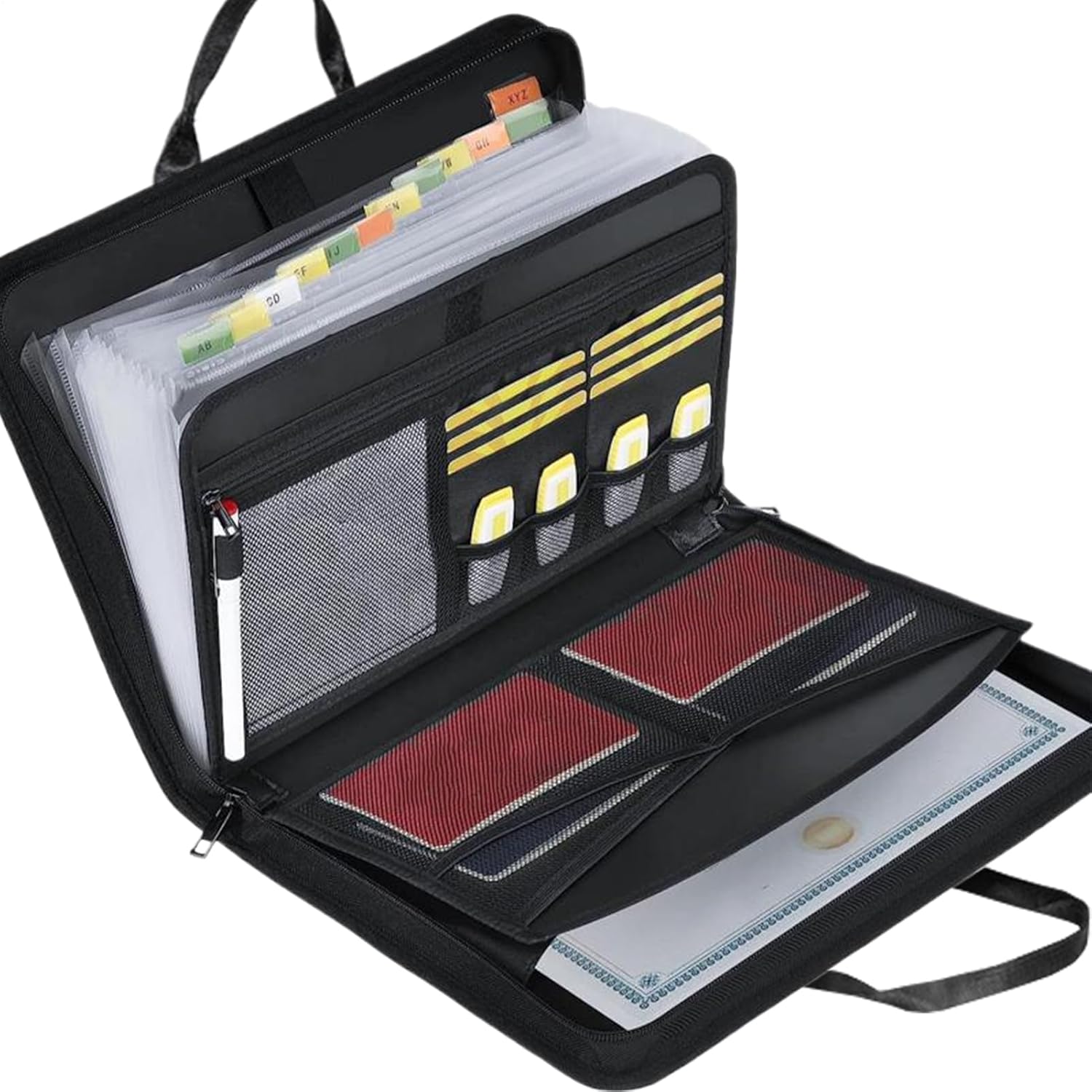 Accordion Folder Organizer | Document Compartment Organizer | Fireproof Accordion File Folder for Home, Business, Travel, College, Workplace, Classroom - Image 1 of 9