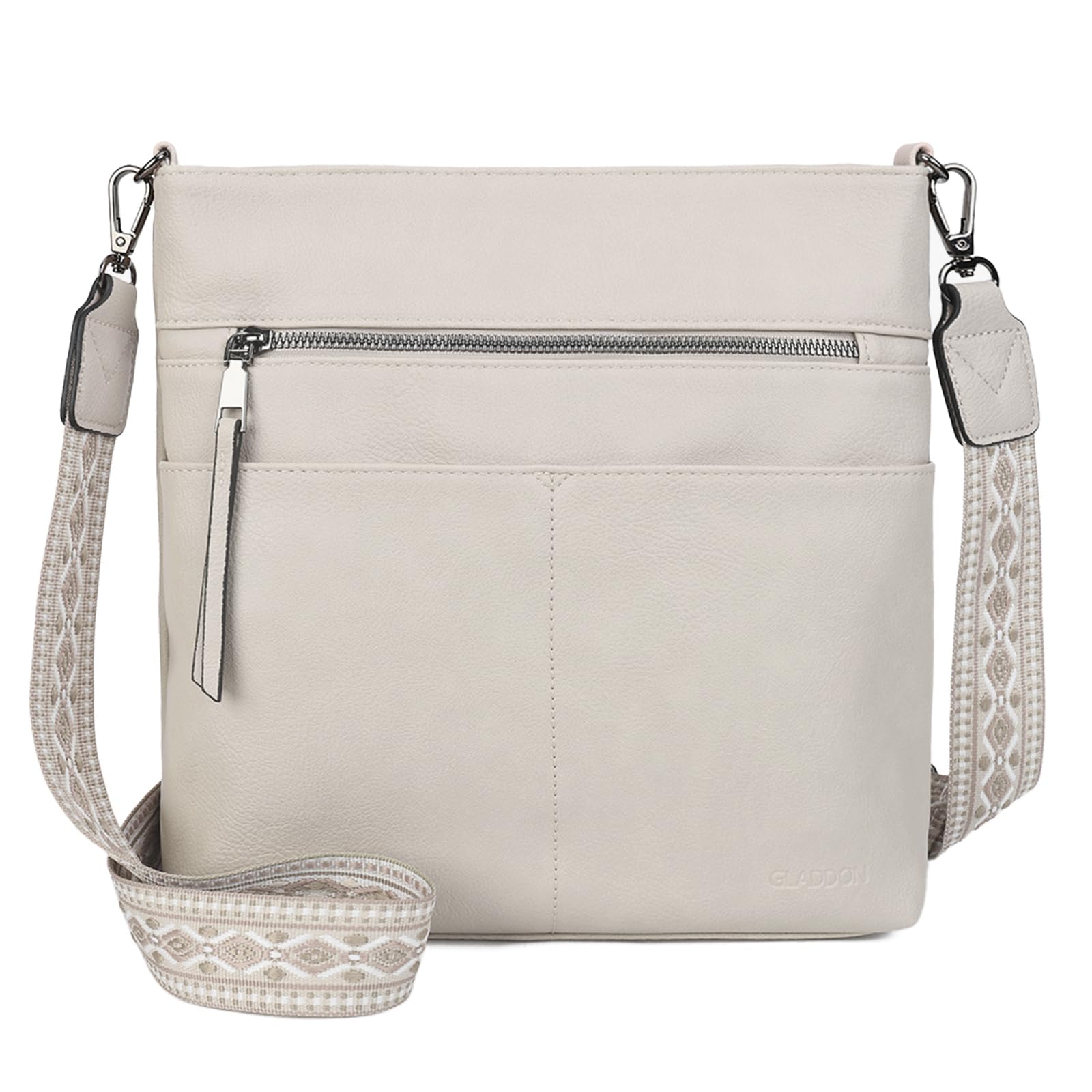 Gladdon Pochette Donna In Ecopelle - Borsa A Tracolla Con Cinturino Largo Regolabile - Kaki/Marrone/Nero - 3