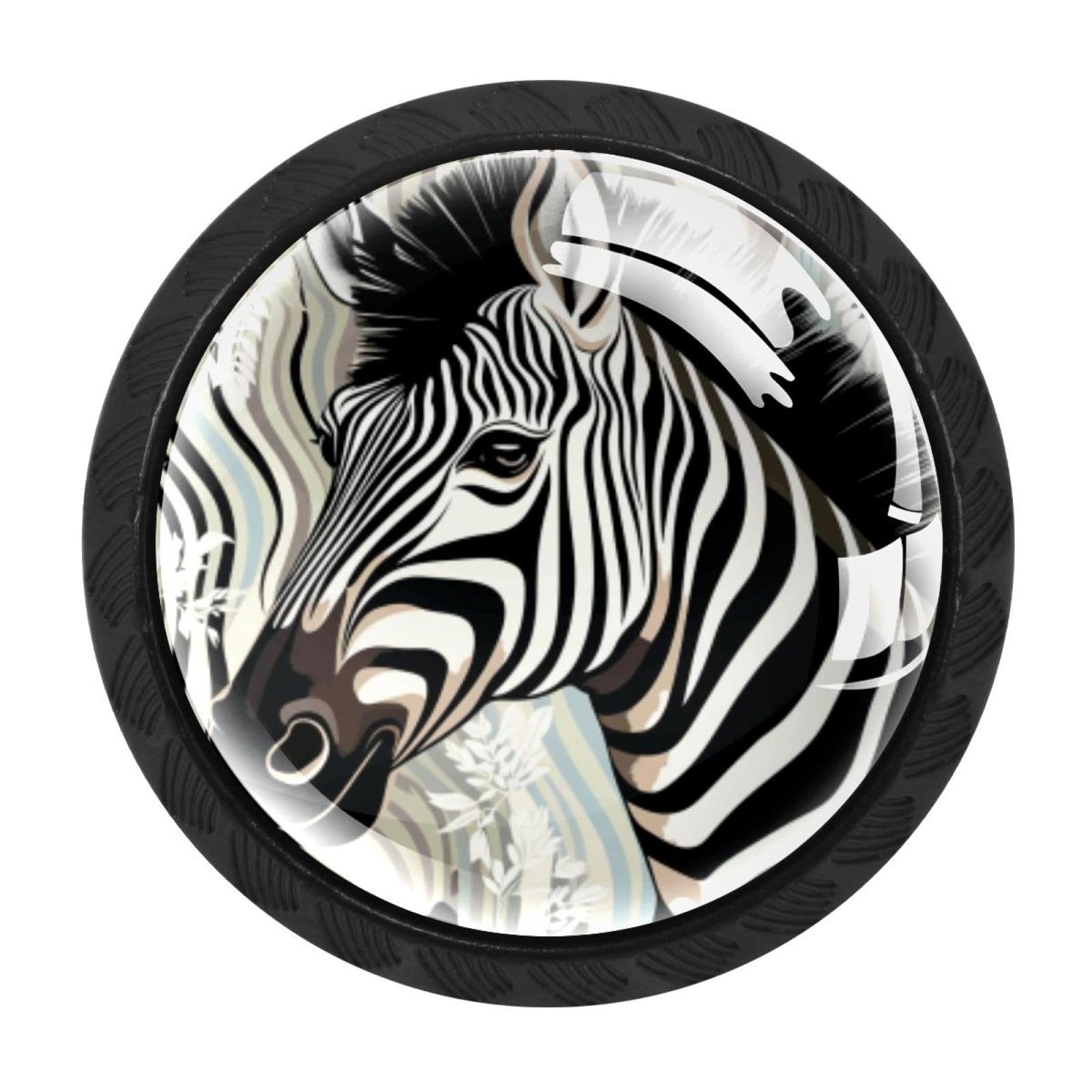 CHENZZZZ 4 Pack Black Zebra Kitchen Handles, Cabinet Pulls Hardware for Cupboard Drawer Knobs Dresser Pulls