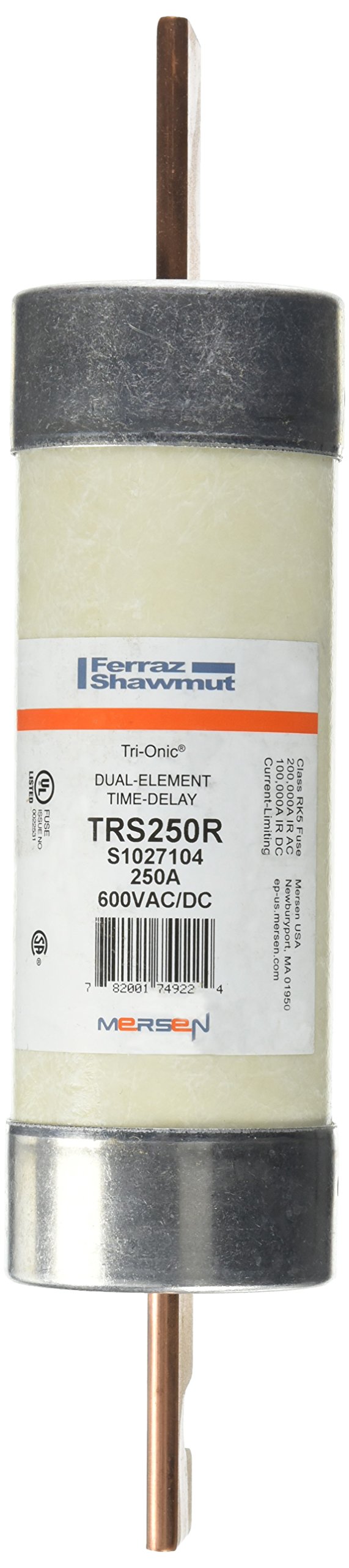 Mersen TRS-R Tri-Onic Time-Delay/Class RK5 Fuse, 600VAC/600VDC