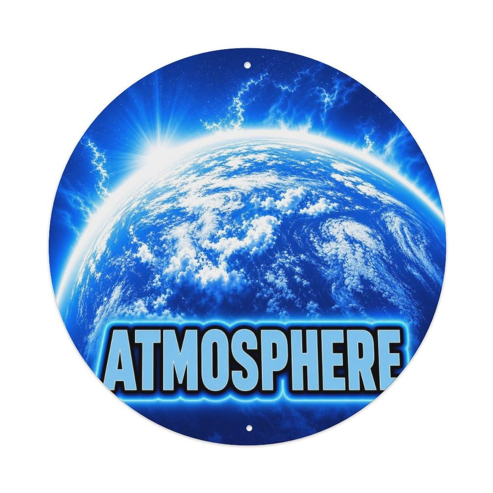 Starscape Earth Atmosphere Universe Celestial Metal Tin Sign Plaque Wall Decor for Cafe, Man Cave, Club Bar, Office, Home Garden Round Metal Poster 8x8Inch