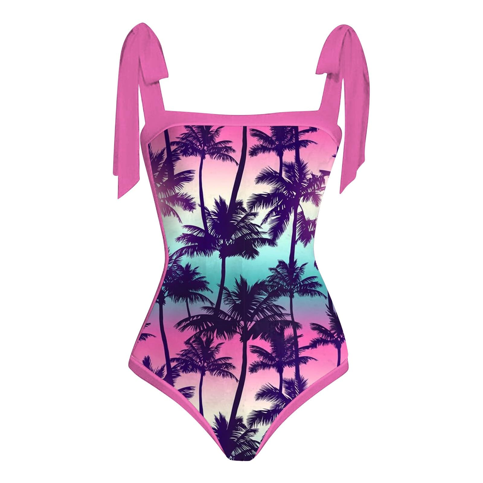 Costume da bagno estivo da donna 1 pezzo + 1 copricostume da bagno con due stampe Monokini Bikini 2 costumi da bagno Tankini Set per vacanze Beachwear costumi da bagno abiti (8)