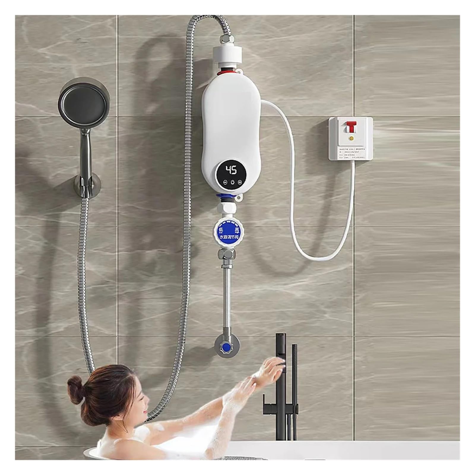 Calentador De Agua Eléctrico De 4500W, Mini Calentador De Agua Instantáneo Sin Tanque, Cocina, Baño, Ducha, Agua Caliente, Calentamiento Rápido