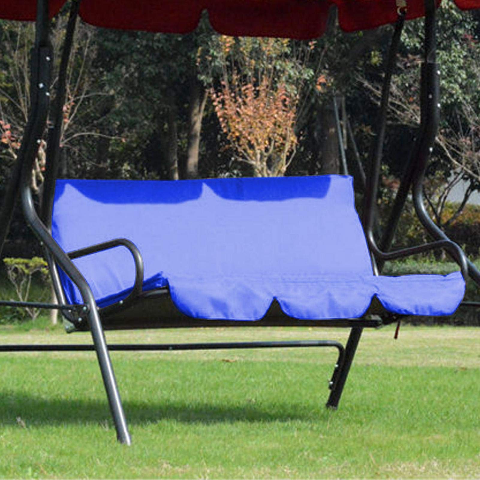 Omabeta Cojín de Columpio Columpio para Exteriores Silla de 3 Asientos Cojín Impermeable Reemplazo para Patio Jardín Cubierta de protección para Silla de Columpio(Azul)