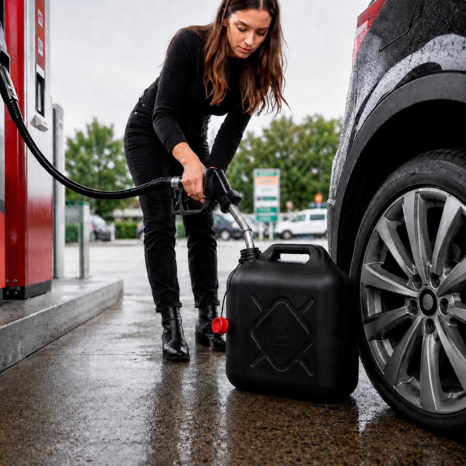 2 taniche per carburante, 20 l, in plastica, colore nero