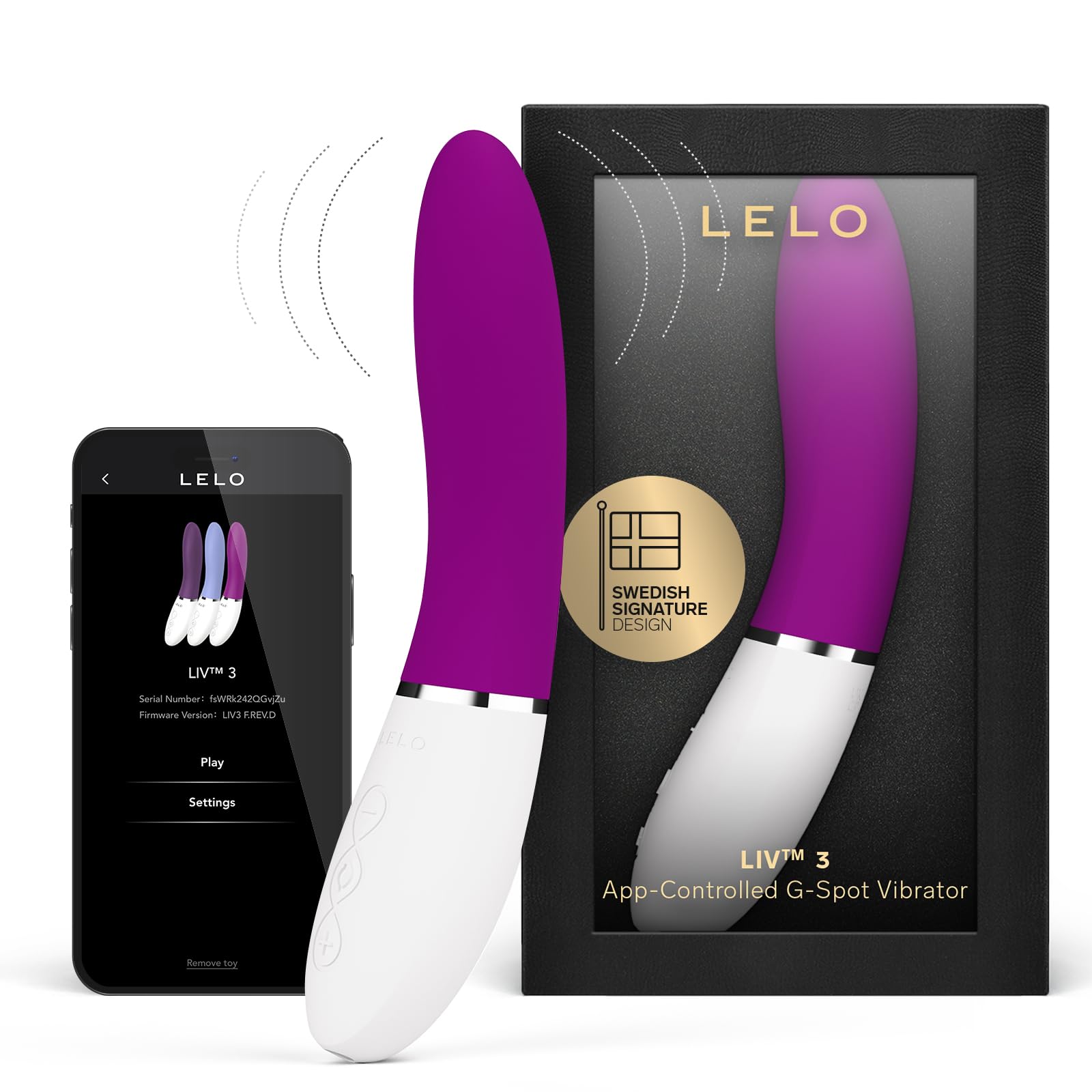 LELO LIV 3 App-Controlled G-Spot Vibrator for Women with 8 Settings Curved Shape Female Vibrator Sex Toys Waterproof