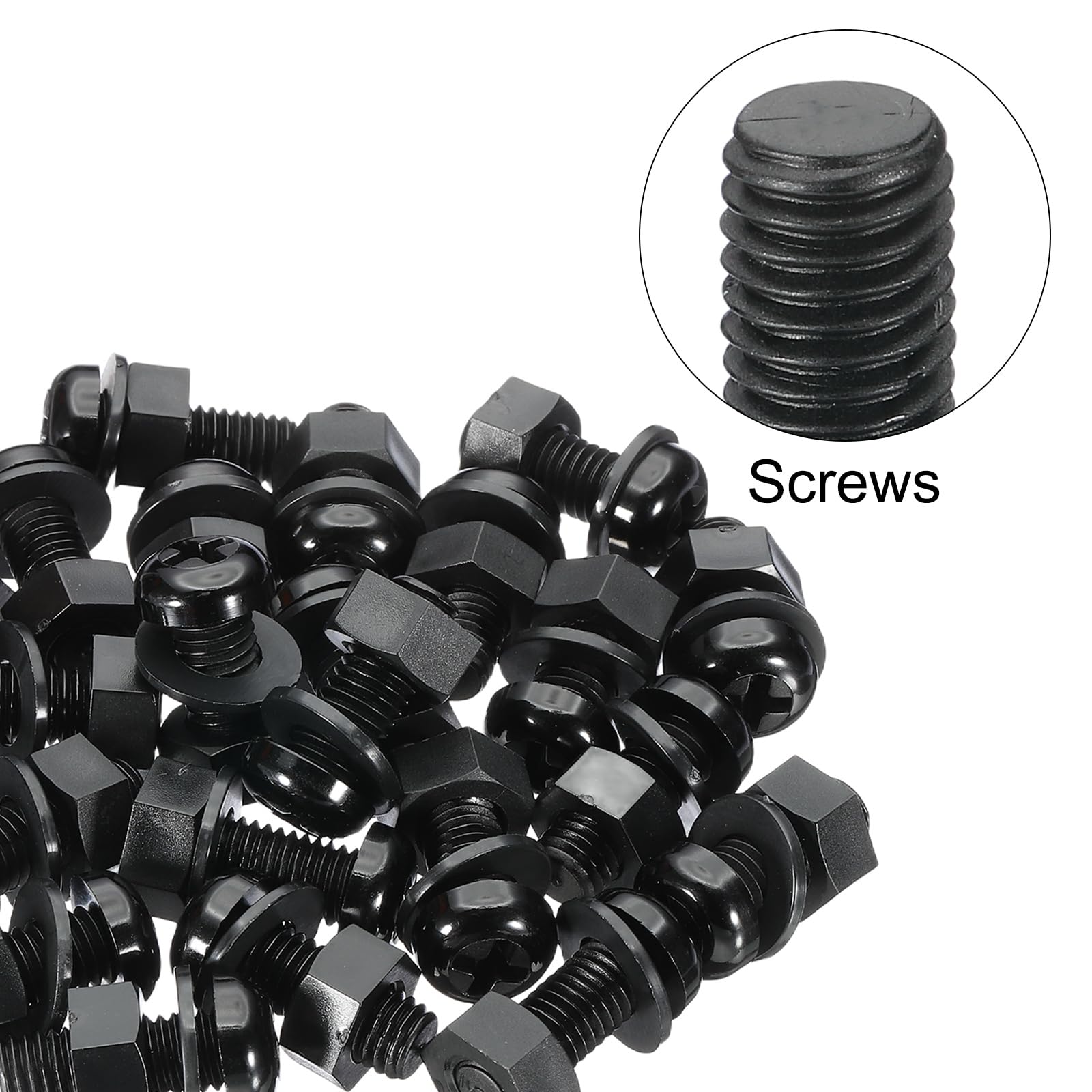 PATIKIL M8x20mm Black Nylon Bolts Plastic Nuts Full Thread Head Screws, 24 Pcs, M8*20mm - Image 4