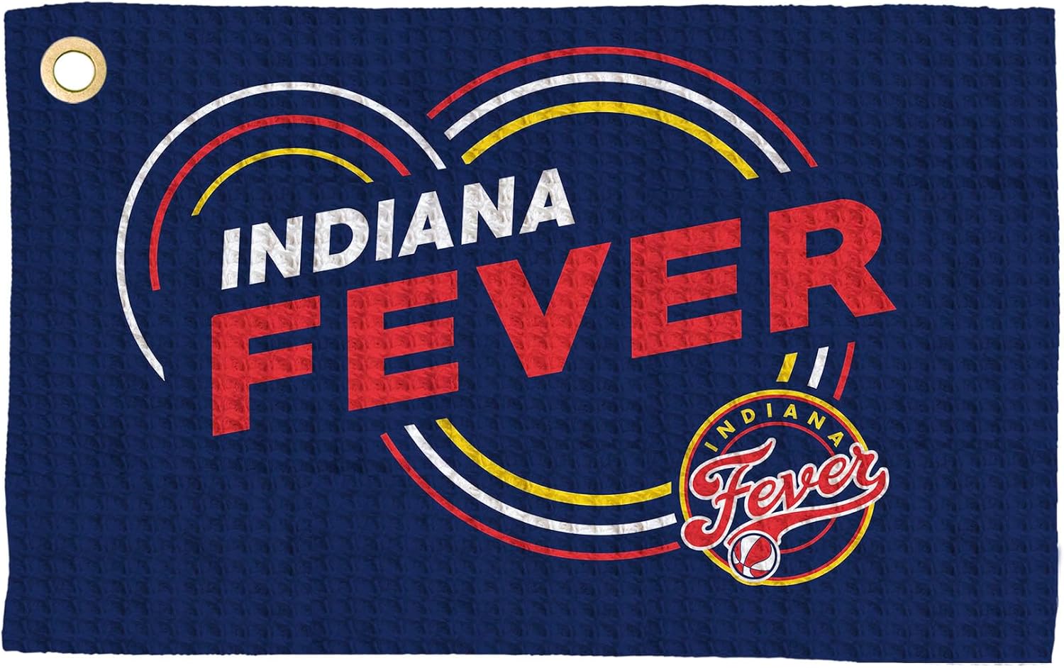 Northwest WNBA Indiana Fever Droplet Waffle Golf Towel, Officially Licensed Microfiber Fabric, Absorbent Club Cleaning Accessory, Carabiner Clip, 16 x 25 Inch