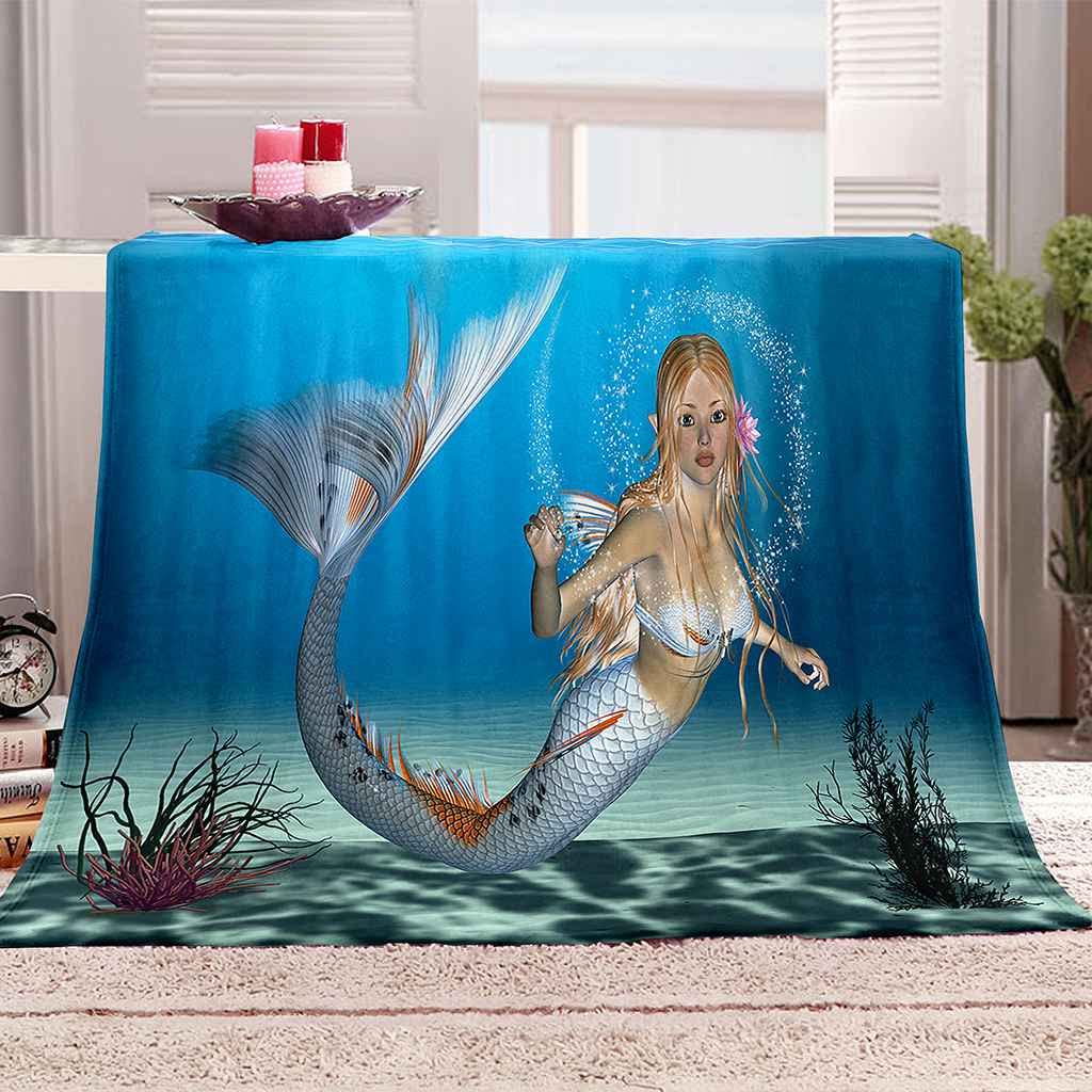 Couverture sirène flanelle microfibre chaude douce jeté de lit enfant 150x200
