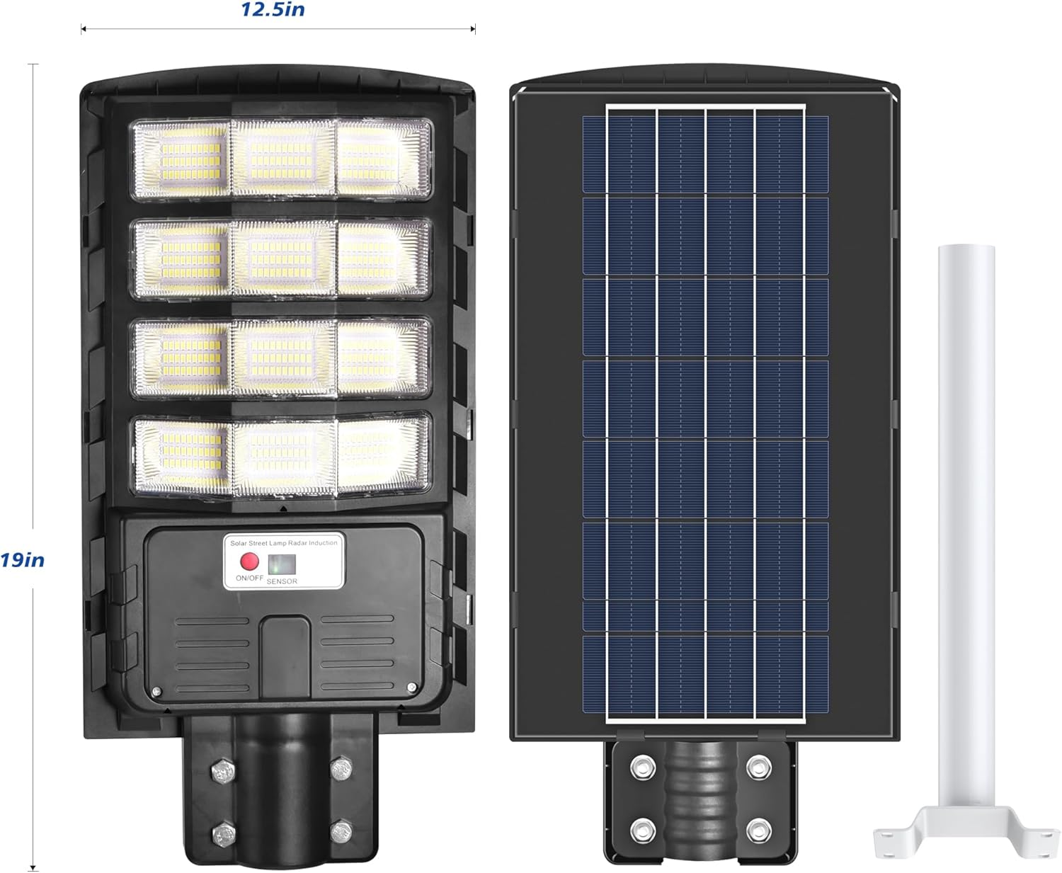 2 Pack 5000W Solar Street Lights Outdoor, 6500K LED Parking Lot Lights, Waterproof Flood Lights Dusk to Dawn Remote Control for Path/Yard/Driveway 2 Pack 5000W Solar Street Lights Outdoor, 6500K LED Parking Lot Lights, Waterproof Flood Lights Dusk to Dawn Remote Control for Path/Yard/Driveway