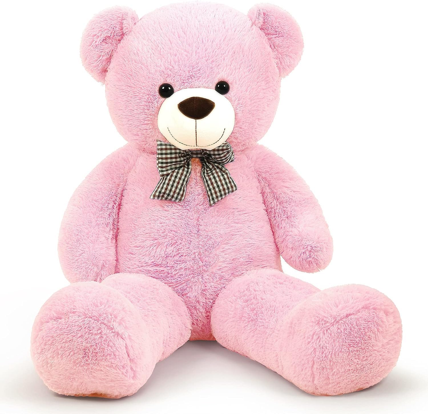 Peluş Ayı 120 cm Papyonlu Sevimli Ayı - Sevgiliye En Özel Hediye Pembe