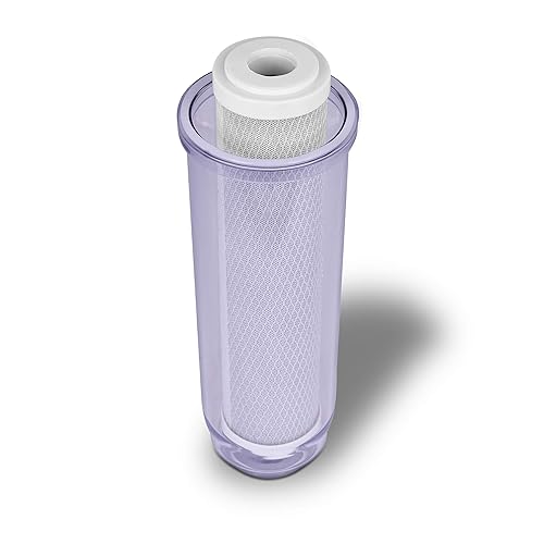 Miniatura 3 de Sistema de filtro de agua transparente estándar transparente de 10 pulgadas para toda la casa con botón de alivio de presión, puerto de latón de