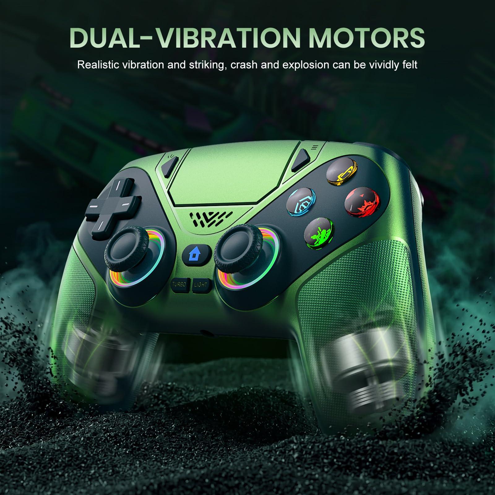 Lapezei Wireless Controller für PS5/Pro/Slim/PC, Bluetooth Gamepad mit Rücktasten, Turbo, Makro, Lautsprecher, Dual-Vibration, 6-Achsen-Sensor, Touchpad and 3.5mm Audio Jack