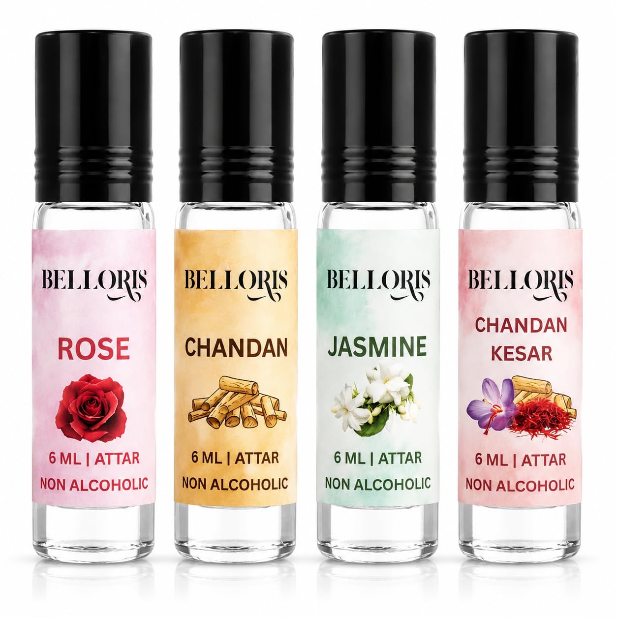 Belloris Attar Gift Set, 4 x 6ml Pack of 4 · 6 ml (24 ml total) - Image 1