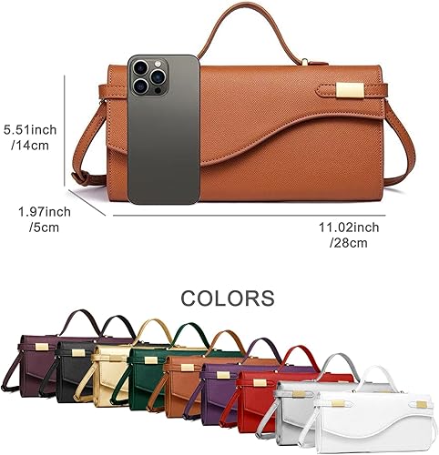 Miniatura 7 de NEWBELLA Elegante bolso de noche para mujer, bolso de hombro con asa superior con correa desmontable, bolso cruzado de moda
