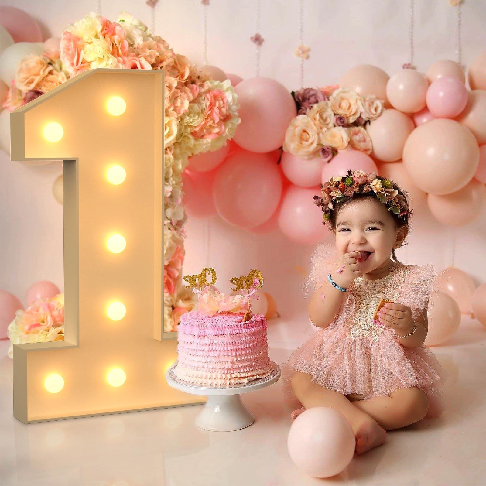 3FT Marquee Numbers, Marquee Light Up Numbers 1 for 1st 16th 21st Birthday Decorations, Big Numbers for Party Decorations, Large Light Up Numbers for Party Decor DIY Pre-Cut Foamboad Mosaic Numbers