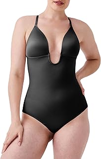 SPANXshape Suit Your Fancy Plunge Low-Back Thong Bodysuit - Comfortable One Piece - Medium Compression - Seamless