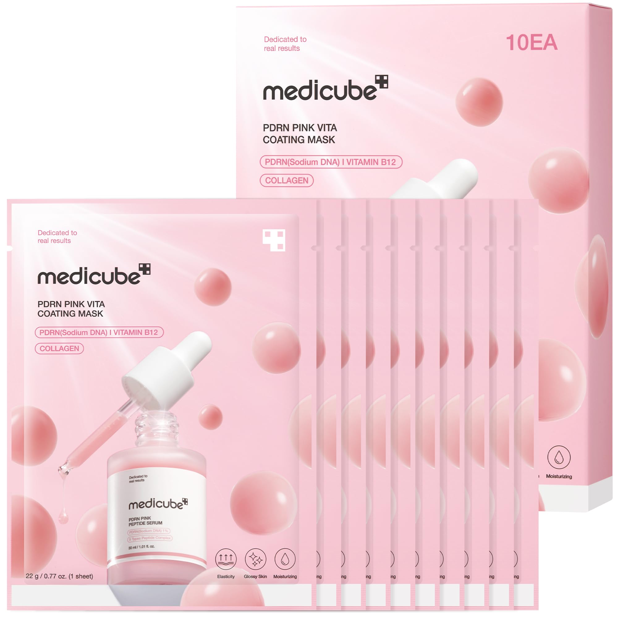 Amazon.com : medicube PDRN Pink Vita Coating Mask (10ea) : Beauty