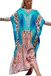 Women's Cardigan Bohemian Long Kimono Beach Swimsuit Cover Up Dress Plus Size Robe