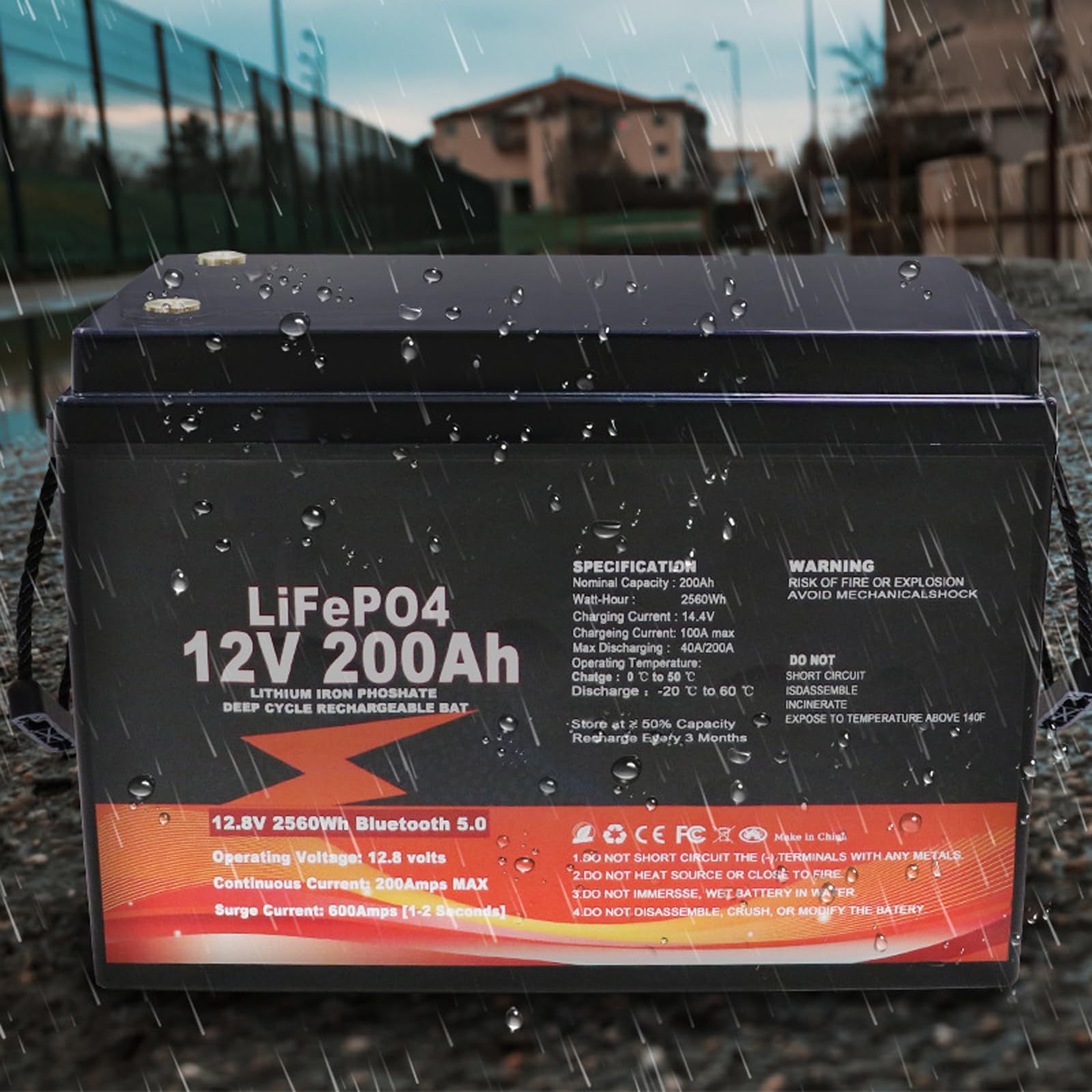 Batteria al Litio LiFePO4 12V 100Ah 200Ah 300Ah Integrata 100A 200A BMS Alta Potenza 4000+ cicli Durata di 10 Anni per Camper Fuori Rete Batteria di Backup Solare da 12,8 V