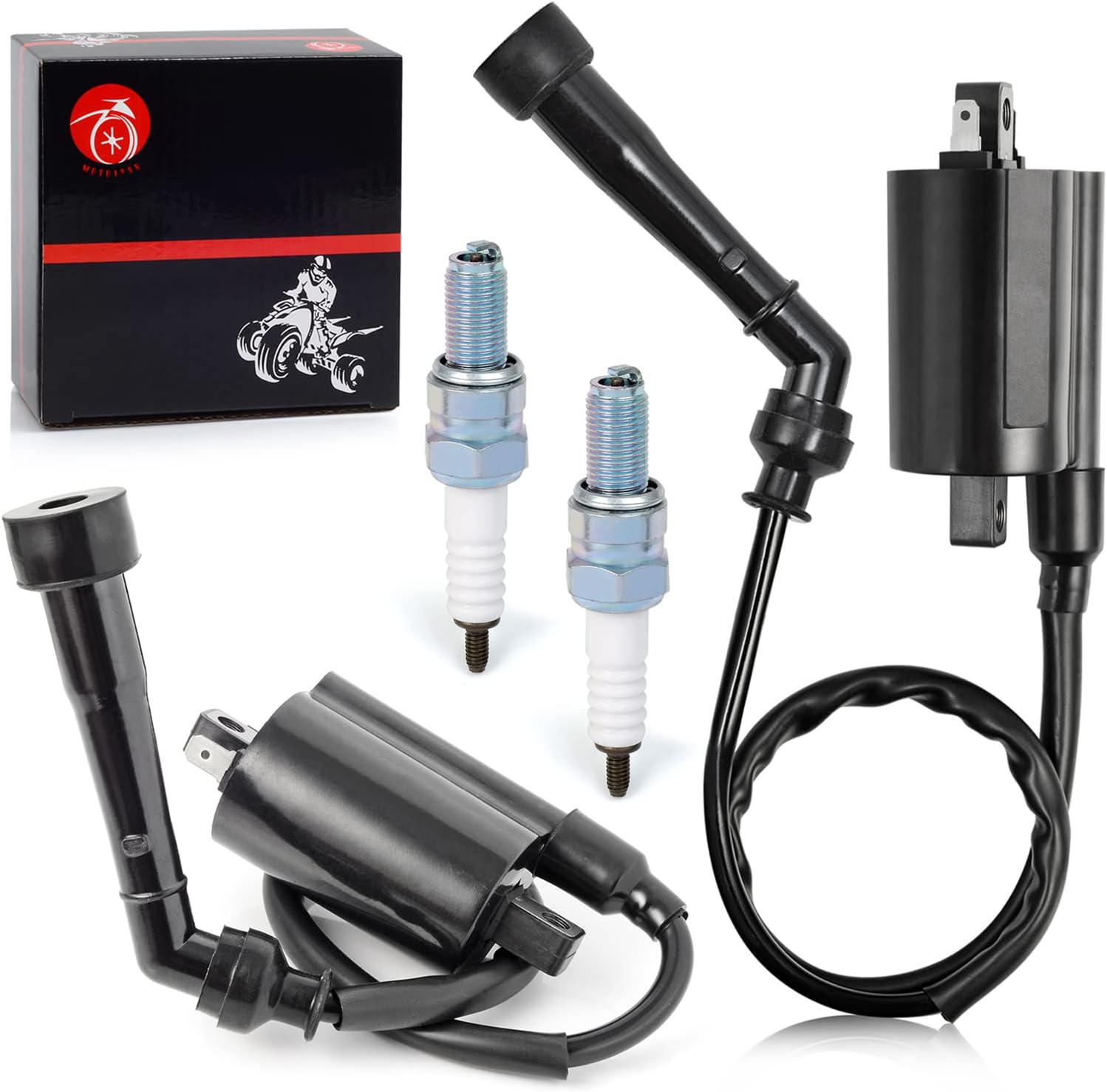 Ignition Coil Pack L & R + Spark Plug + Cap For Suzuki Intruder 800 750 VS800 VS800GL VS750 VS750GLP 1988-2004 33420-38A11 33410-38A11