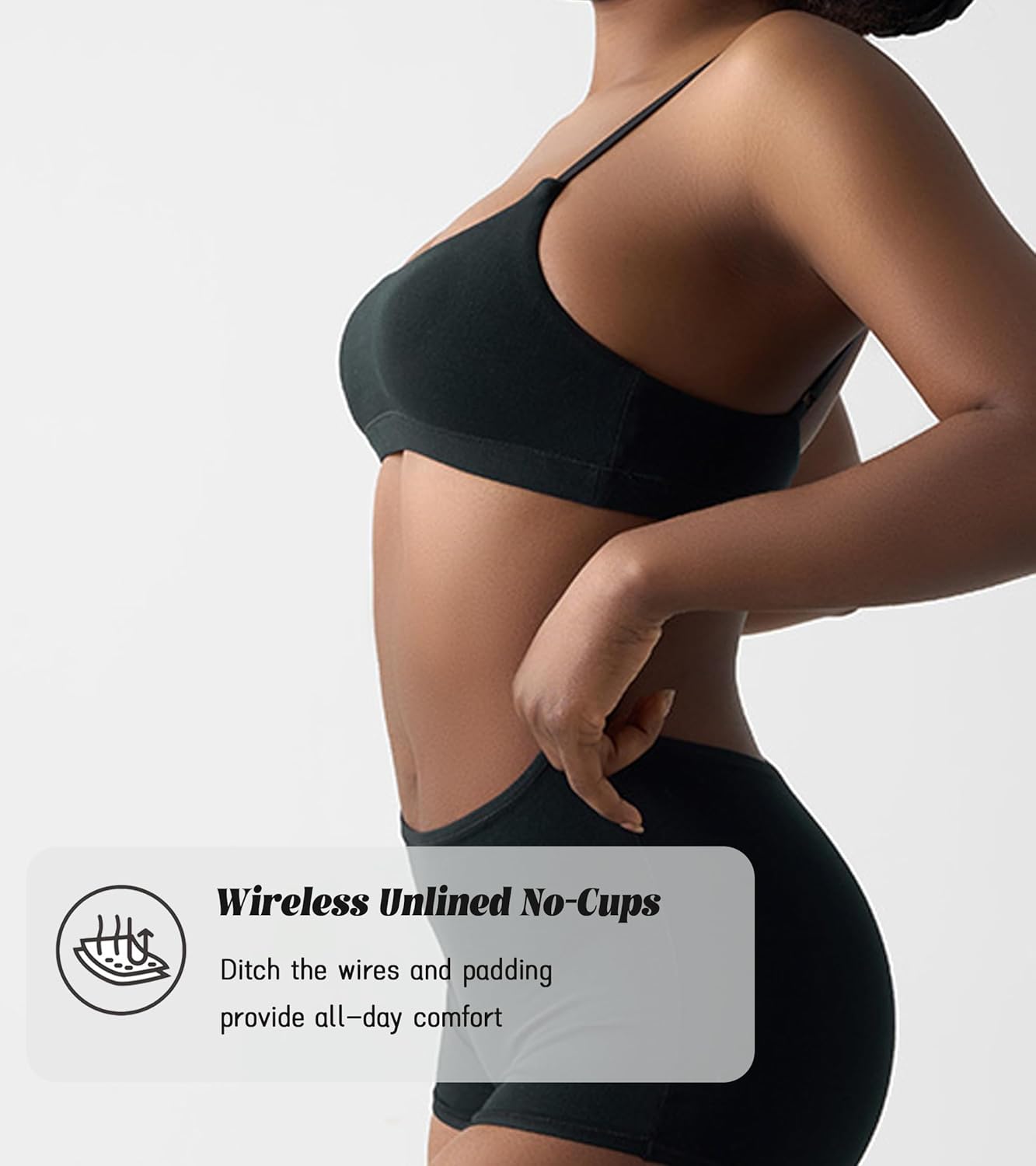 Women's Cotton Bras - Wireless Unlined Sleep Bralette Comfortable Seamless Cami Bra - Image 3