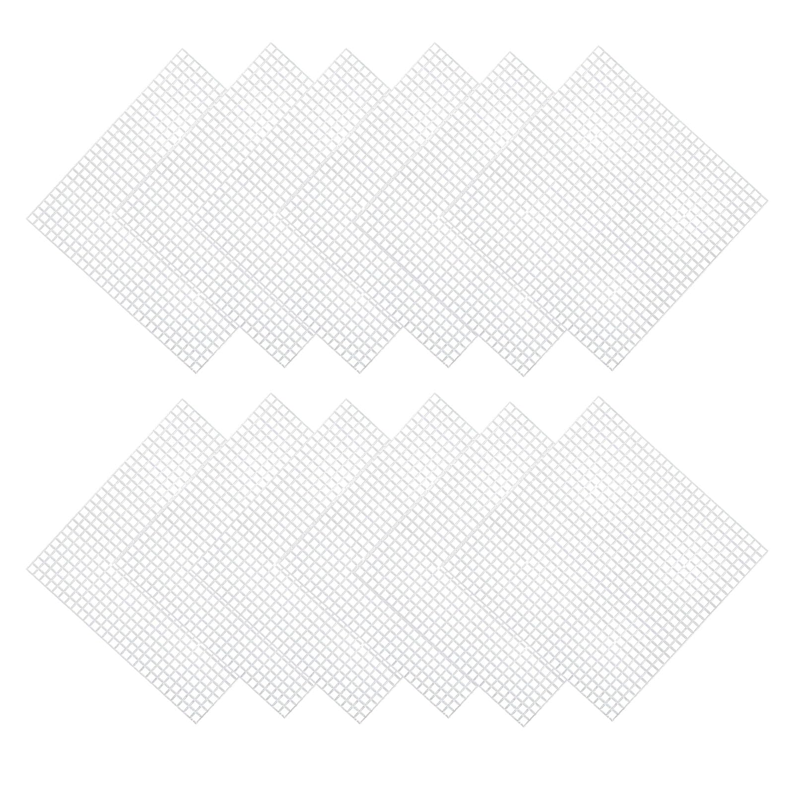 12Pcs Canvas Sheets Cross Stitch Sturdy Plastic Mesh Screen Crochet Projects Plastic Meshes Blank Rug Plastic Canvas Sheets for Knit Crochet Projects