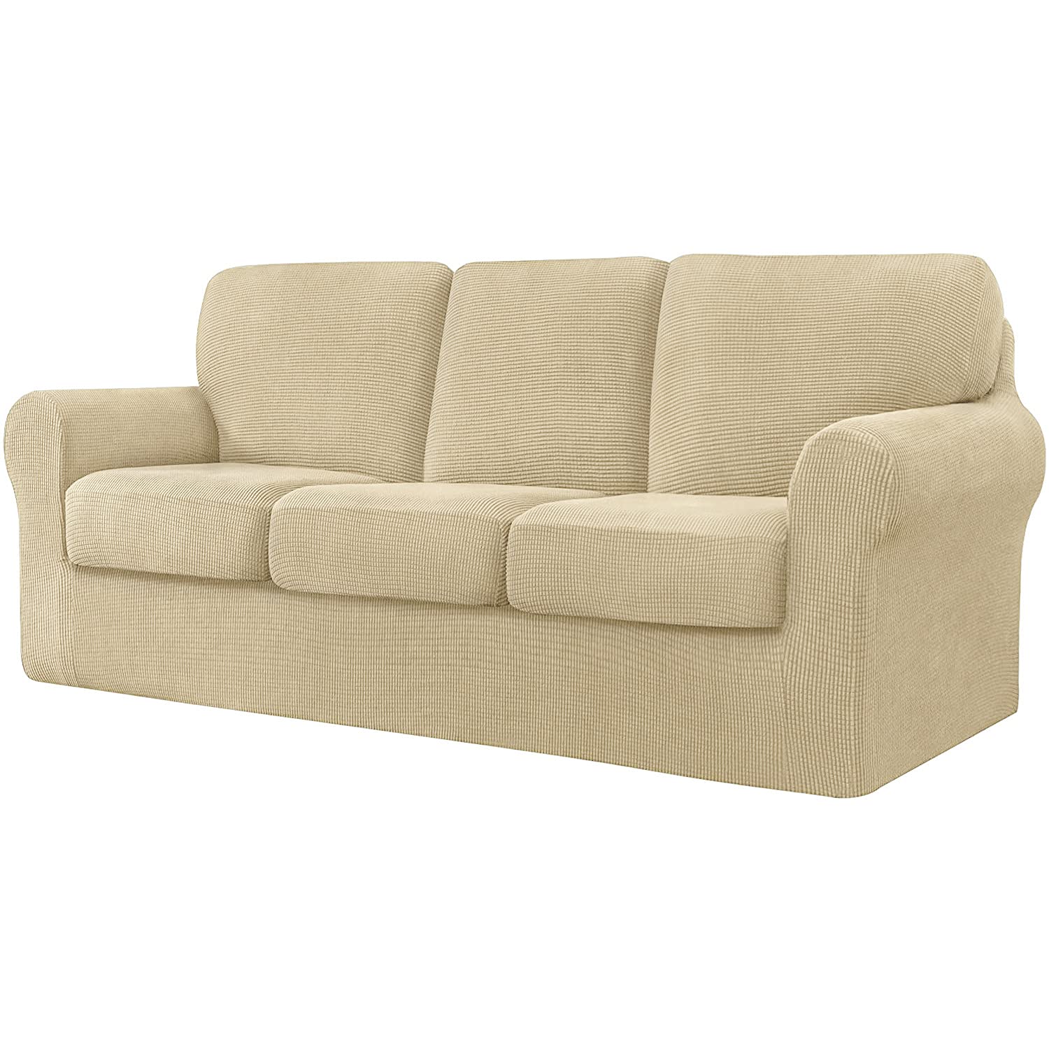 Housse de canapé extensible 3 places élastique pour grand canapé 183-234cm