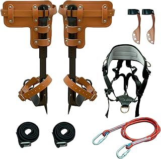 Tree Climbing Spikes Set,Tree Climbing Gear, 1 Pair Alloy Steel Climbing Spurs,350lbs Load Capacity with Safety Seat, Arborist Equipment for Climbers, Fruit Picking and Lumberjack