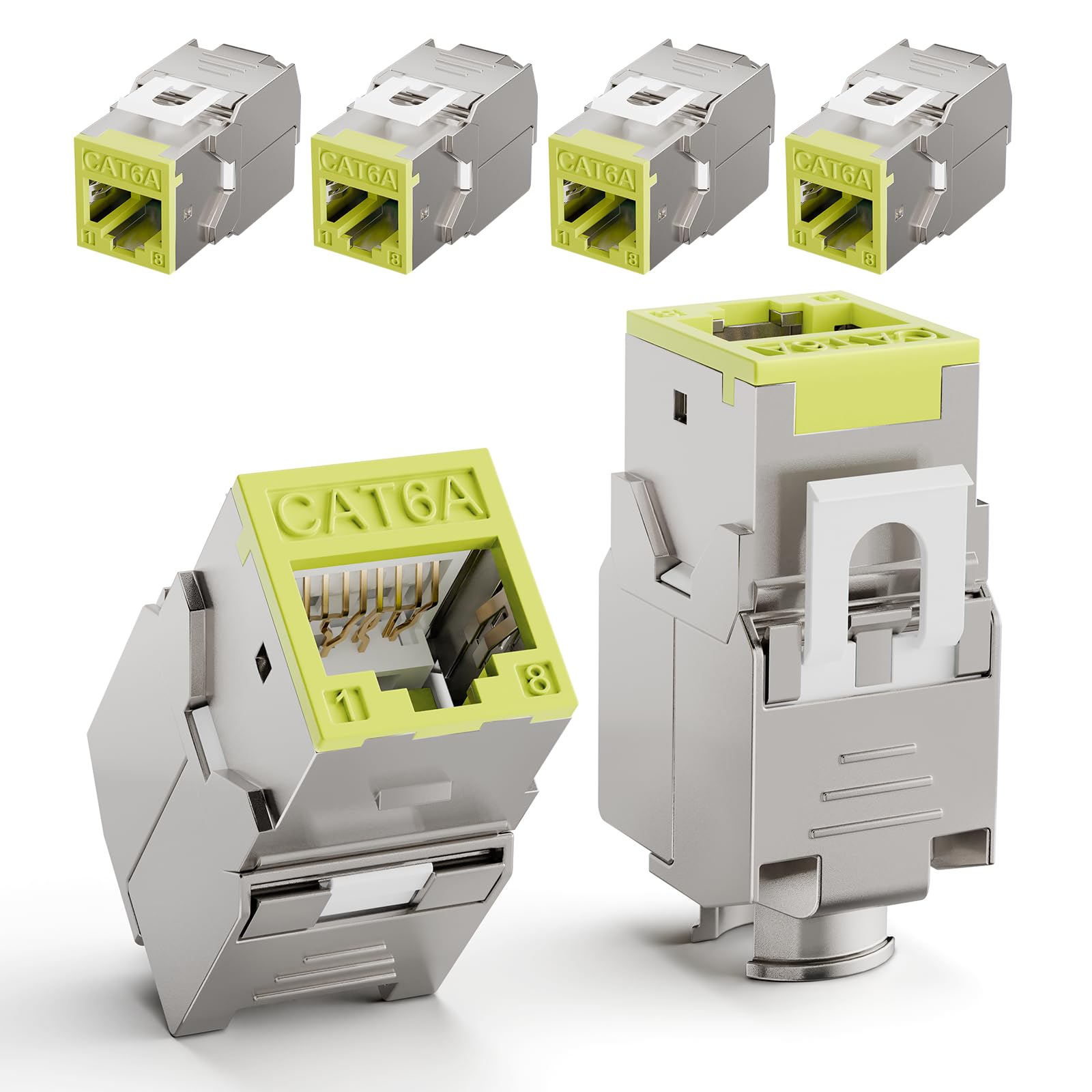 Amazon.com: LEENUE 6 Pack RJ45 Keystone Jack Cat6A 10 Gbps/500MHZ