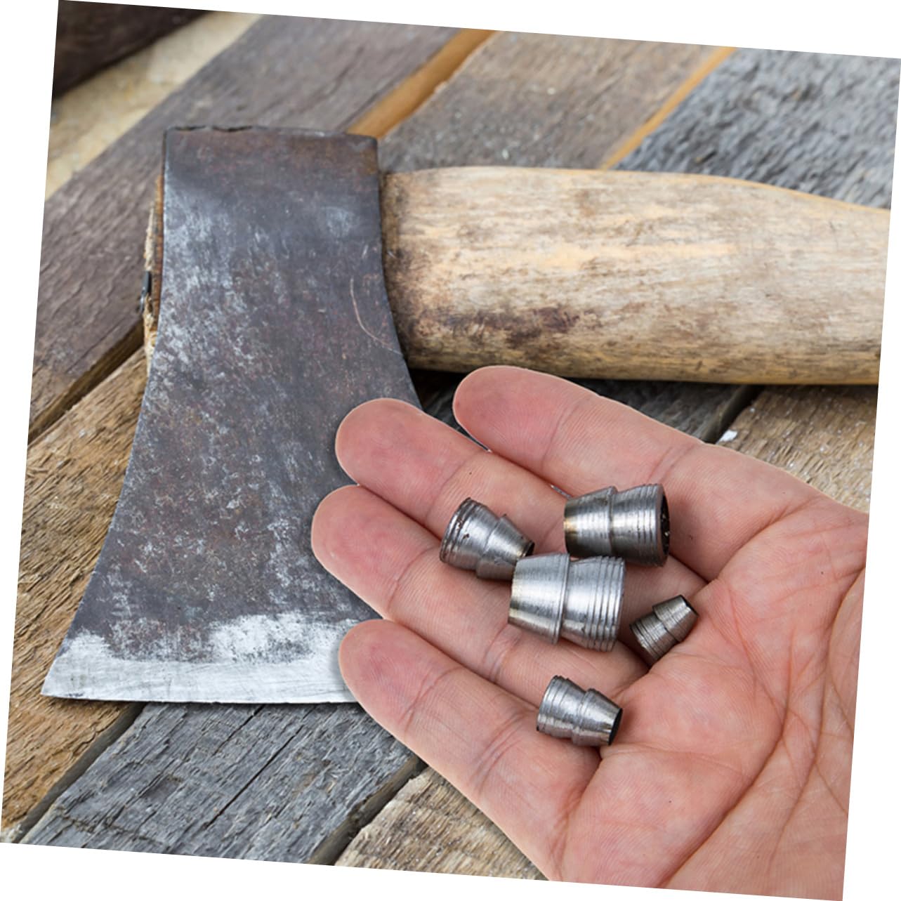 Gogogmee 20pcs Ax Wedge Round Handle Wedges Replacement Wedge for Hammer Reinforcing Wedge Taper Wedge for Hammer Taper Wedges for Wedge for Tool Steel Handle Wedges Round Wedge Silver Iron